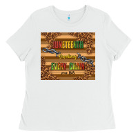 White juneteenth breaking every chain since 1865 Ladies Tee - TumblerDesignByShophia