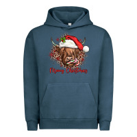 Pigment Midnight Navy mooey christmas cow Urban Hoodie - JahusDesignShop