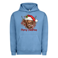Pigment Pebble Blue mooey christmas cow Urban Hoodie - JahusDesignShop