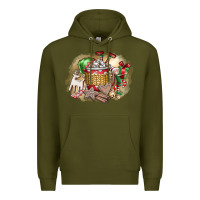 Army Green Christmas Elf Premium Hoodie - CowhideDigitalArt