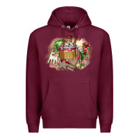 Burgundy Christmas Elf Premium Hoodie - CowhideDigitalArt