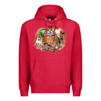Cardinal Christmas Elf Premium Hoodie - CowhideDigitalArt