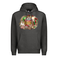 Charcoal Heather Christmas Elf Premium Hoodie - CowhideDigitalArt