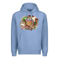 Colony Blue Christmas Elf Premium Hoodie - CowhideDigitalArt