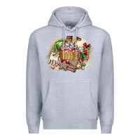 Heather Grey Christmas Elf Premium Hoodie - CowhideDigitalArt