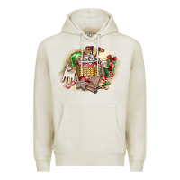 Oatmeal Heather Christmas Elf Premium Hoodie - CowhideDigitalArt