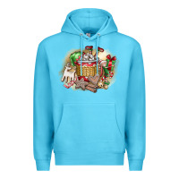 Ocean Blue Christmas Elf Premium Hoodie - CowhideDigitalArt