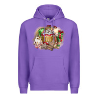Purple Christmas Elf Premium Hoodie - CowhideDigitalArt