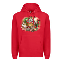 Red Christmas Elf Premium Hoodie - CowhideDigitalArt