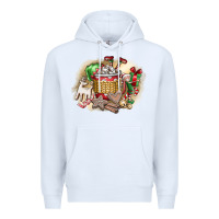 White Christmas Elf Premium Hoodie - CowhideDigitalArt