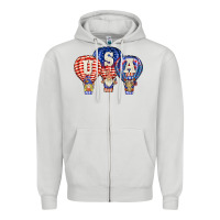 Dove Grey usa air balloon gnomies Zipper Hoodie - BarkalooDesign
