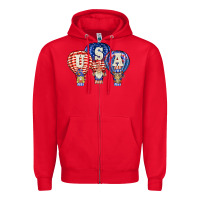 Red usa air balloon gnomies Zipper Hoodie - BarkalooDesign