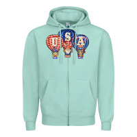 Seafoam usa air balloon gnomies Zipper Hoodie - BarkalooDesign