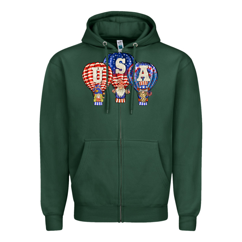 Usa Air Balloon Gnomies Zipper Hoodie by BarkalooDesign | Teevron