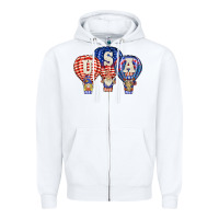 White usa air balloon gnomies Zipper Hoodie - BarkalooDesign