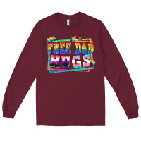 Burgundy Free dad hugs pride Long Sleeve Tee - FaDigitalArtStudio