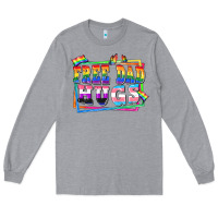 Heather Grey Free dad hugs pride Long Sleeve Tee - FaDigitalArtStudio