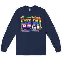 Navy Free dad hugs pride Long Sleeve Tee - FaDigitalArtStudio