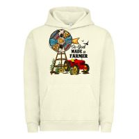 Pigment Pistachio so god made a farmer Urban Hoodie - JahusDesignShop
