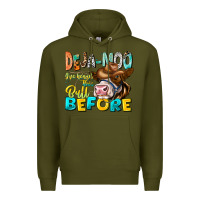 Army Green Deja Moo I've Heard Tih Bull Before Premium Hoodie - CowhideDigitalArt