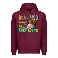 Burgundy Deja Moo I've Heard Tih Bull Before Premium Hoodie - CowhideDigitalArt