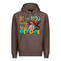 Coffee Deja Moo I've Heard Tih Bull Before Premium Hoodie - CowhideDigitalArt