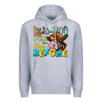 Heather Grey Deja Moo I've Heard Tih Bull Before Premium Hoodie - CowhideDigitalArt