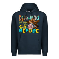 Navy Deja Moo I've Heard Tih Bull Before Premium Hoodie - CowhideDigitalArt