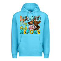 Ocean Blue Deja Moo I've Heard Tih Bull Before Premium Hoodie - CowhideDigitalArt