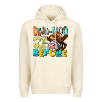 Sandshell Deja Moo I've Heard Tih Bull Before Premium Hoodie - CowhideDigitalArt