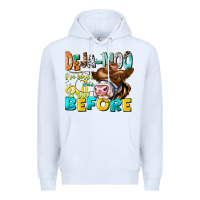 White Deja Moo I've Heard Tih Bull Before Premium Hoodie - CowhideDigitalArt