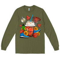 Army Green Basketball Frappe Coffee Long Sleeve Tee - FaDigitalArtStudio