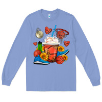 Colony Blue Basketball Frappe Coffee Long Sleeve Tee - FaDigitalArtStudio