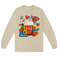 Mushroom Basketball Frappe Coffee Long Sleeve Tee - FaDigitalArtStudio