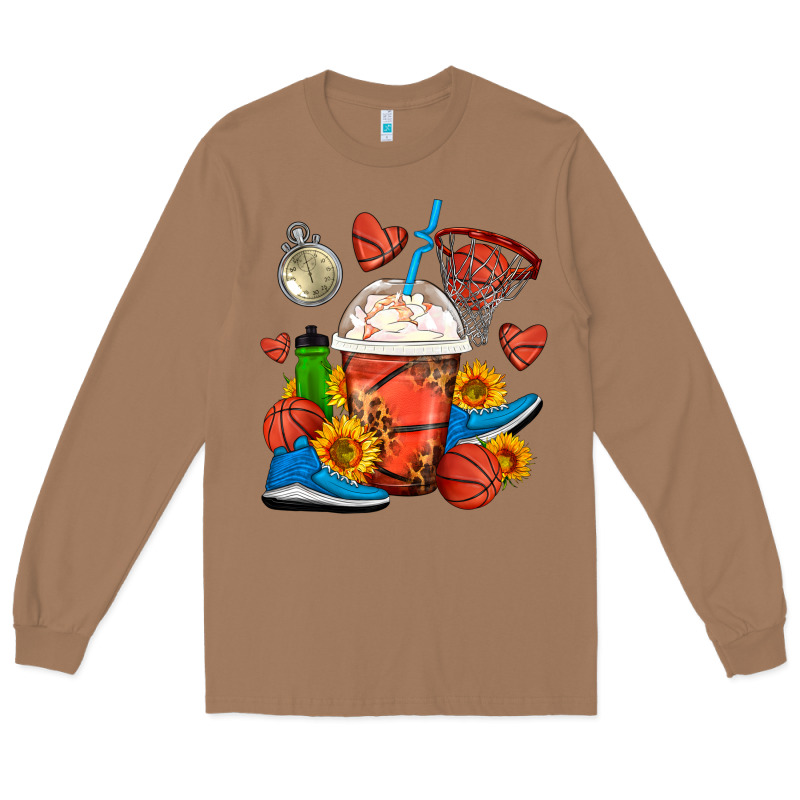 Basketball Frappe Coffee Long Sleeve Tee by FaDigitalArtStudio | Teevron