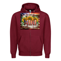 Burgundy patriotic mini  tumbler Zipper Hoodie - BarkalooDesign