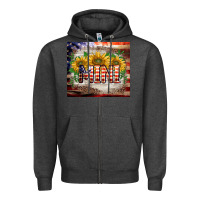 Charcoal Heather patriotic mini  tumbler Zipper Hoodie - BarkalooDesign