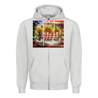 Dove Grey patriotic mini  tumbler Zipper Hoodie - BarkalooDesign