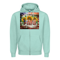 Seafoam patriotic mini  tumbler Zipper Hoodie - BarkalooDesign