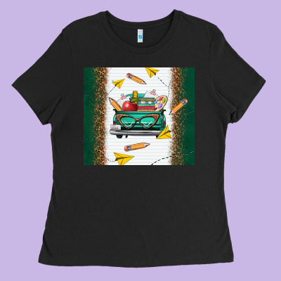 Back To School Truck Ladies Tee Designed By Tumblerdesignbyshophia