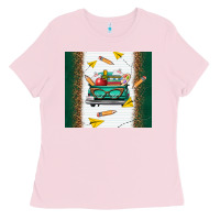 Bubblegum Pink back to school truck Ladies Tee - TumblerDesignByShophia