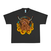 Pigment Black cow sunflower leopard Urban Heavy Tee - OliviaCreatesArt