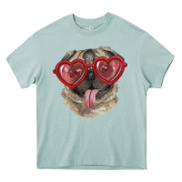 Arona Pug with love glasses Heavy Core Tee - RanaPortraitStore