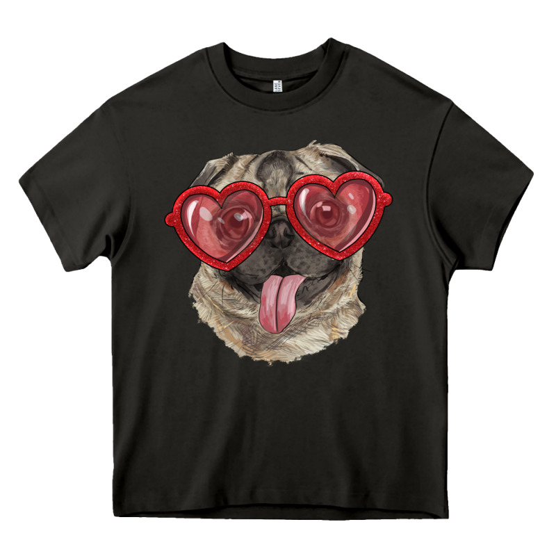 Pug With Love Glasses Heavy Core Tee by RanaPortraitStore | Teevron