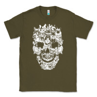 Army Green Matching Family French Bulldog Dog Skull Costume Halloween Classic Tee - maiPhamDesign