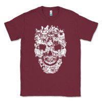 Burgundy Matching Family French Bulldog Dog Skull Costume Halloween Classic Tee - maiPhamDesign