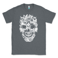 Charcoal Heather Matching Family French Bulldog Dog Skull Costume Halloween Classic Tee - maiPhamDesign
