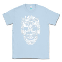 Dusty Blue Matching Family French Bulldog Dog Skull Costume Halloween Classic Tee - maiPhamDesign