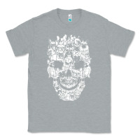 Heather Grey Matching Family French Bulldog Dog Skull Costume Halloween Classic Tee - maiPhamDesign