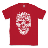 Red Matching Family French Bulldog Dog Skull Costume Halloween Classic Tee - maiPhamDesign